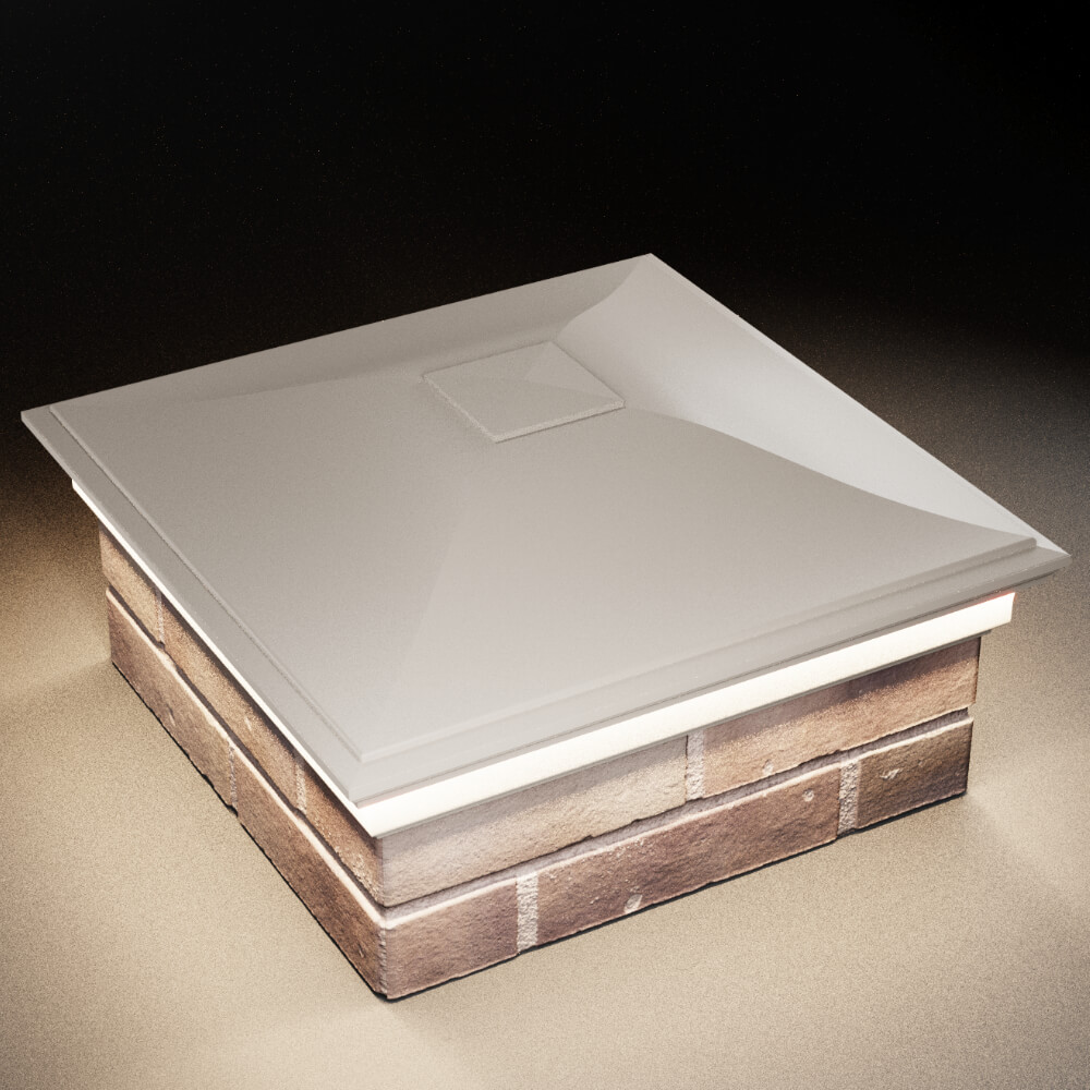 Колпак Zking Монблан Бежевый на столб 2х2 кирпича (515х515мм) c подсветкой в Борисоглебске фото