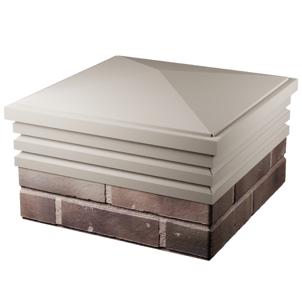 Колпак Zking Бона ХайТек Бежевый на столб 2х2 кирпича (513х513мм) в Борисоглебске фото