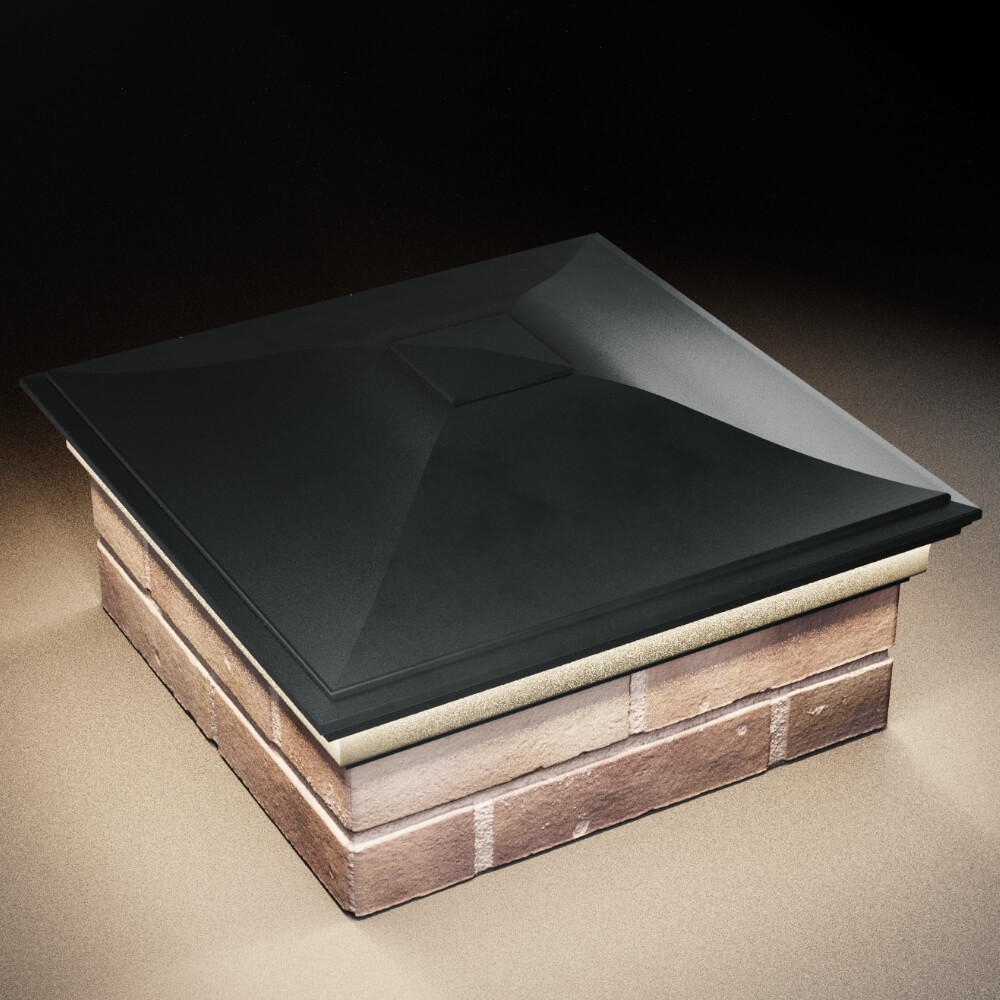 Колпак Zking Монблан Черный на столб 2х2 кирпича (515х515мм) c подсветкой в Борисоглебске фото