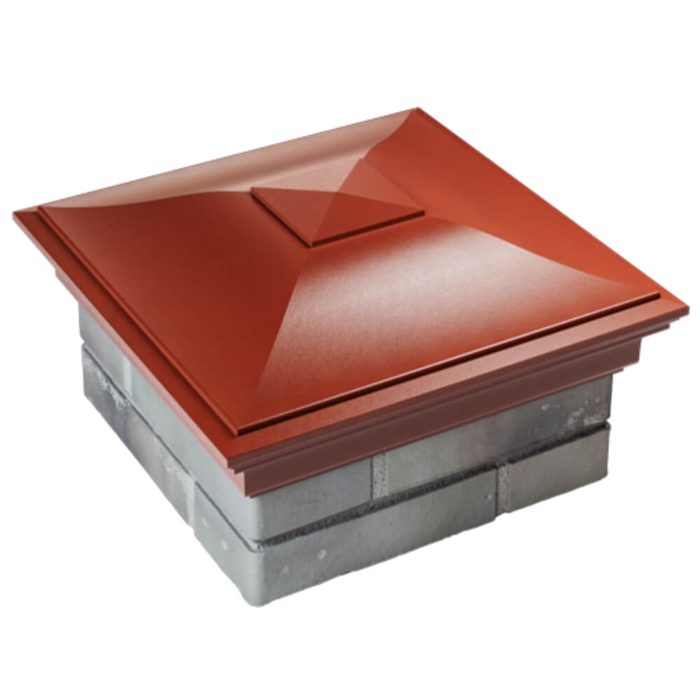 Колпак Zking Монблан Красный на столб 1.5х1.5 кирпича (385х385мм) в Борисоглебске фото