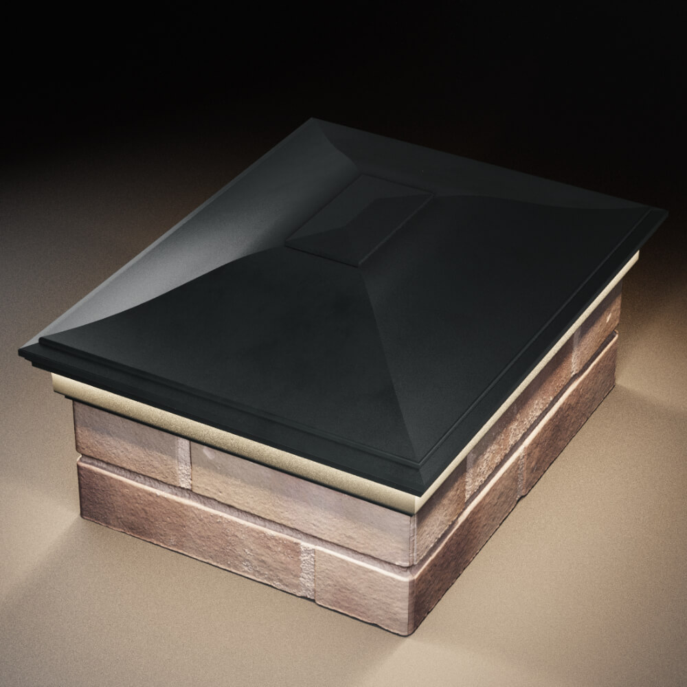 Колпак Zking Монблан Черный на столб 2х1.5 кирпича (515х385мм) c подсветкой в Борисоглебске фото