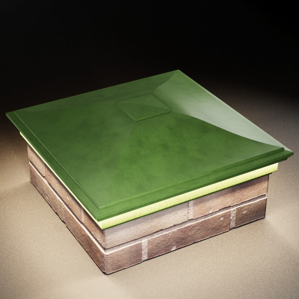 Колпак Zking Монблан Зеленый на столб 2х2 кирпича (515х515мм) c подсветкой в Борисоглебске фото