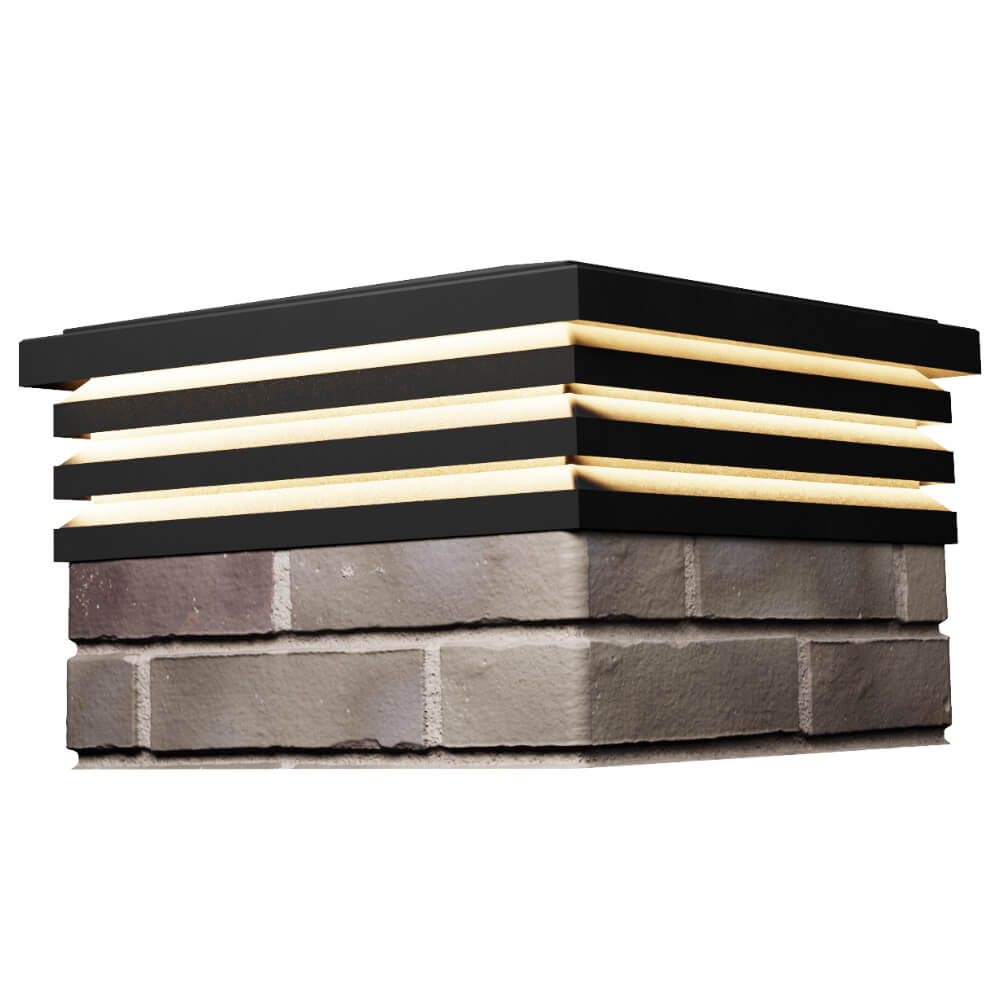 Колпак Zking Бона ХайТек Черный на столб 1.5х1.5 кирпича (385х385мм) с подсветкой в Борисоглебске фото