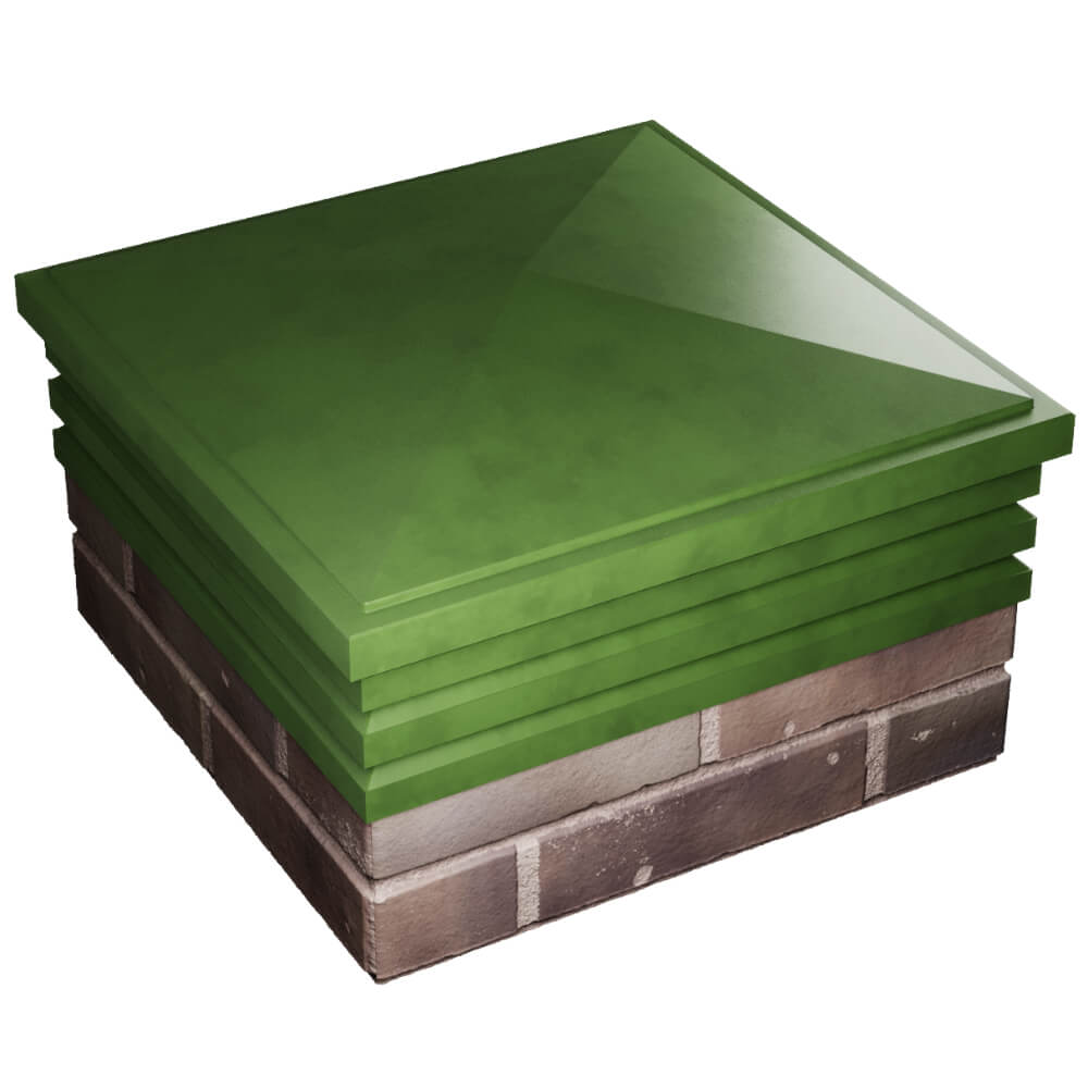 Колпак Zking Бона ХайТек Зеленый на столб 2х2 кирпича (513х513мм) в Борисоглебске фото