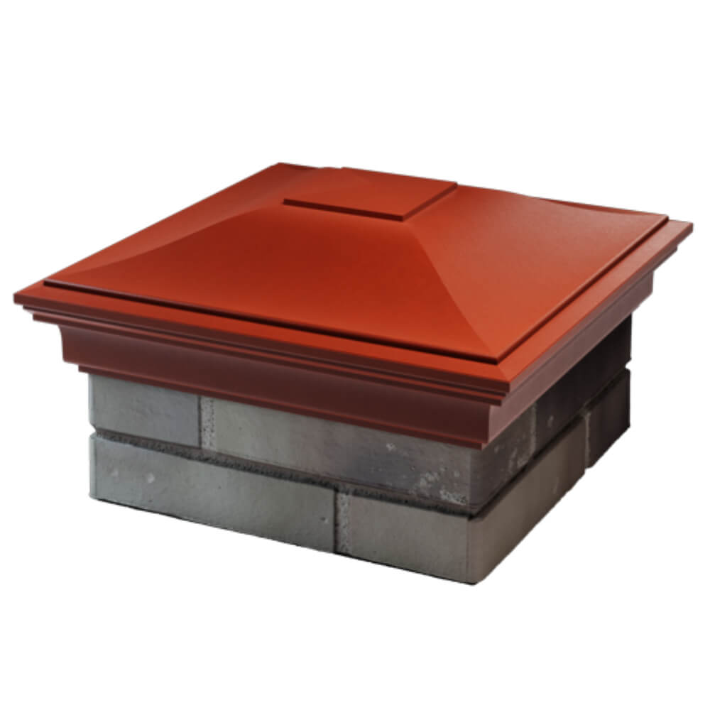 Колпак Zking Монблан Красный на столб 1.5х1.5 кирпича (385х385мм) в Борисоглебске фото