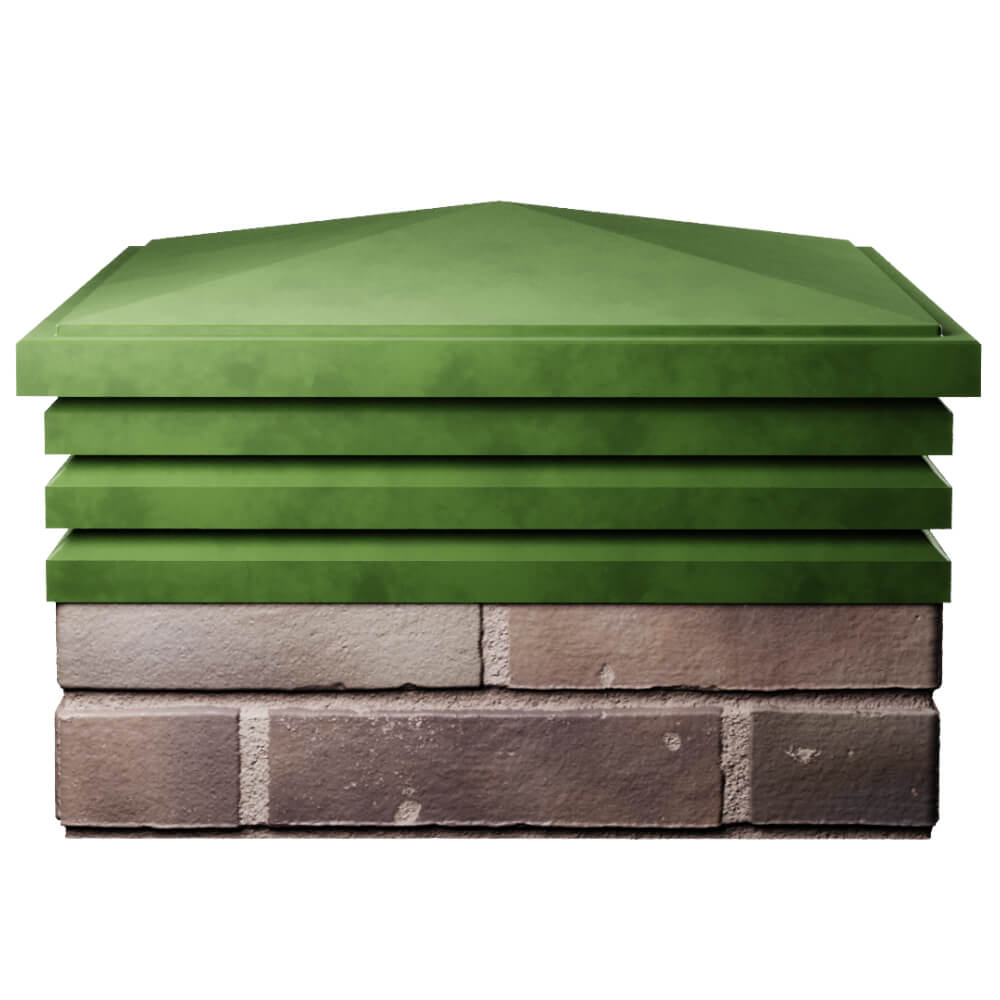 Колпак Zking Бона ХайТек Зеленый на столб 2х2 кирпича (513х513мм) Борисоглебск фото