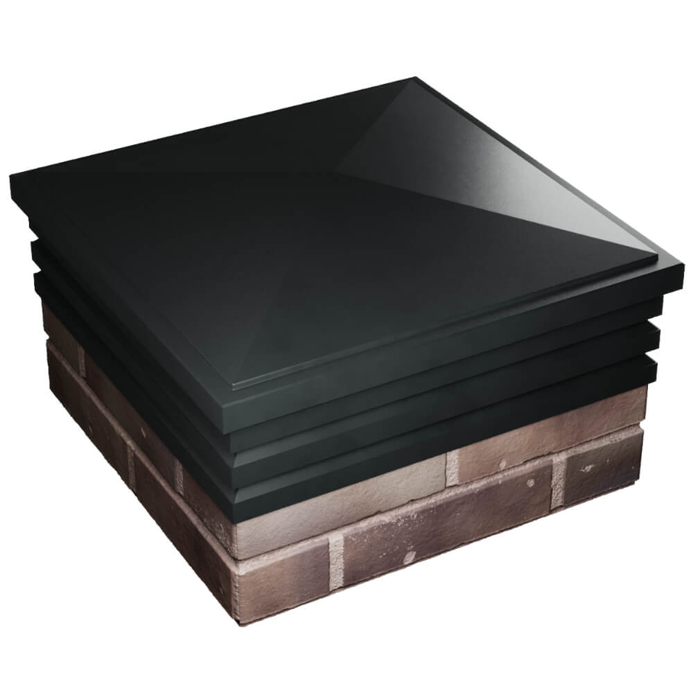 Колпак Zking Бона ХайТек Черный на столб 2х2 кирпича (513х513мм) в Борисоглебске фото