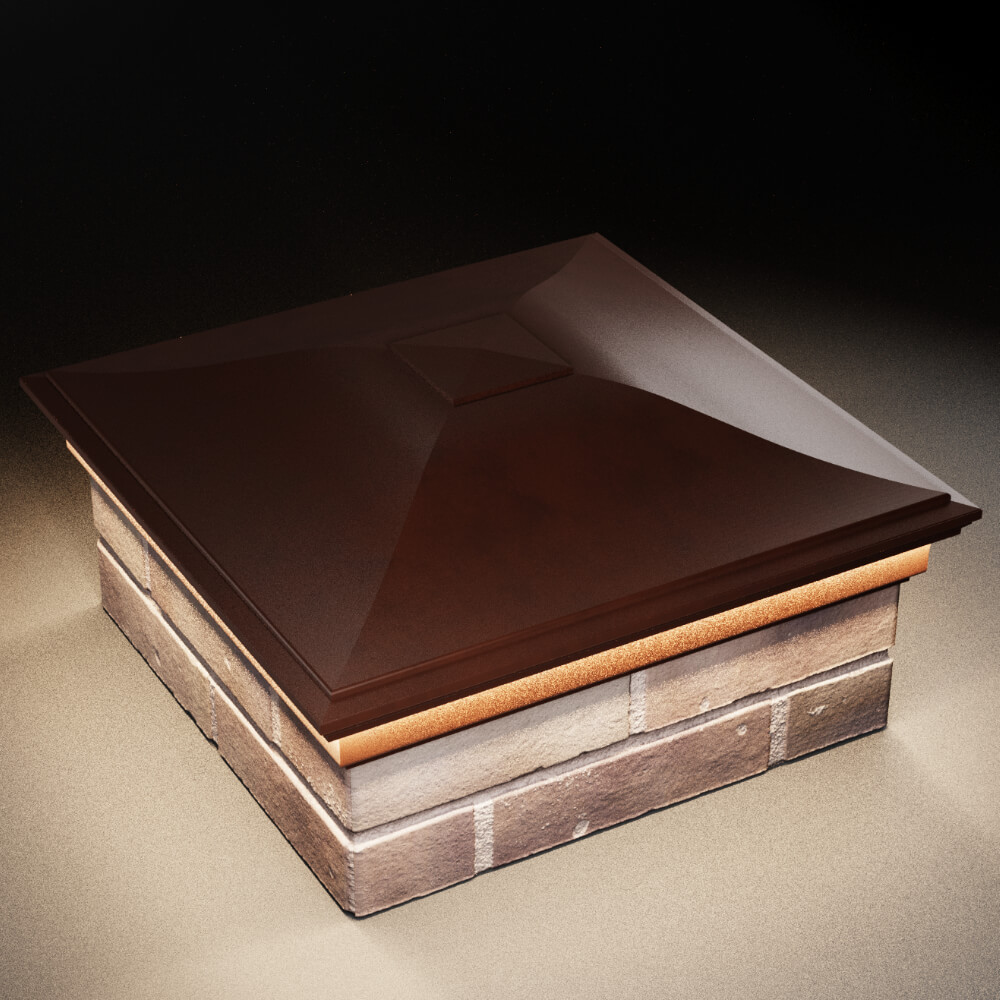 Колпак Zking Монблан Коричневый на столб 2х2 кирпича (515х515мм) c подсветкой в Борисоглебске фото