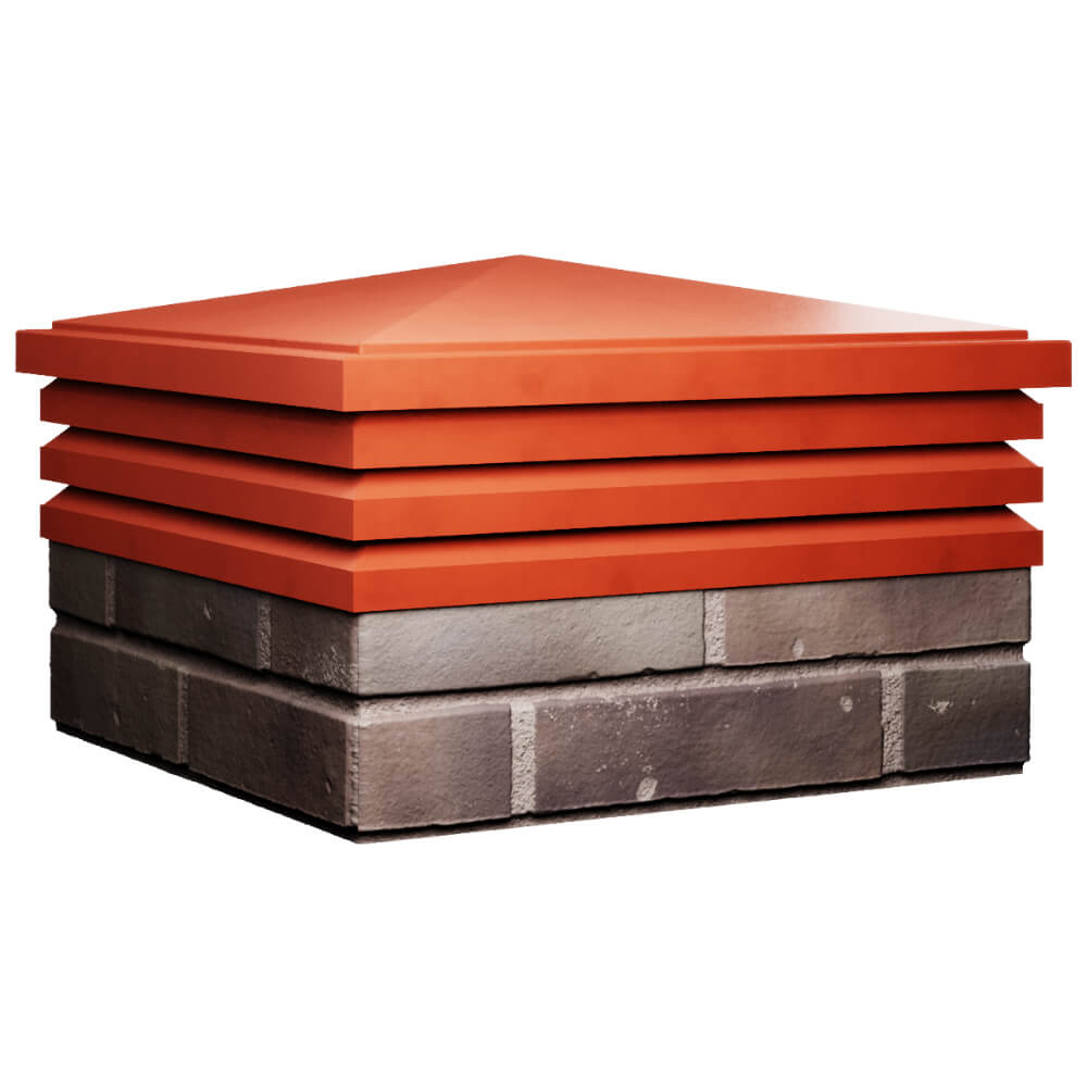 Колпак Zking Бона ХайТек Красный на столб 2х2 кирпича (513х513мм) в Борисоглебске фото