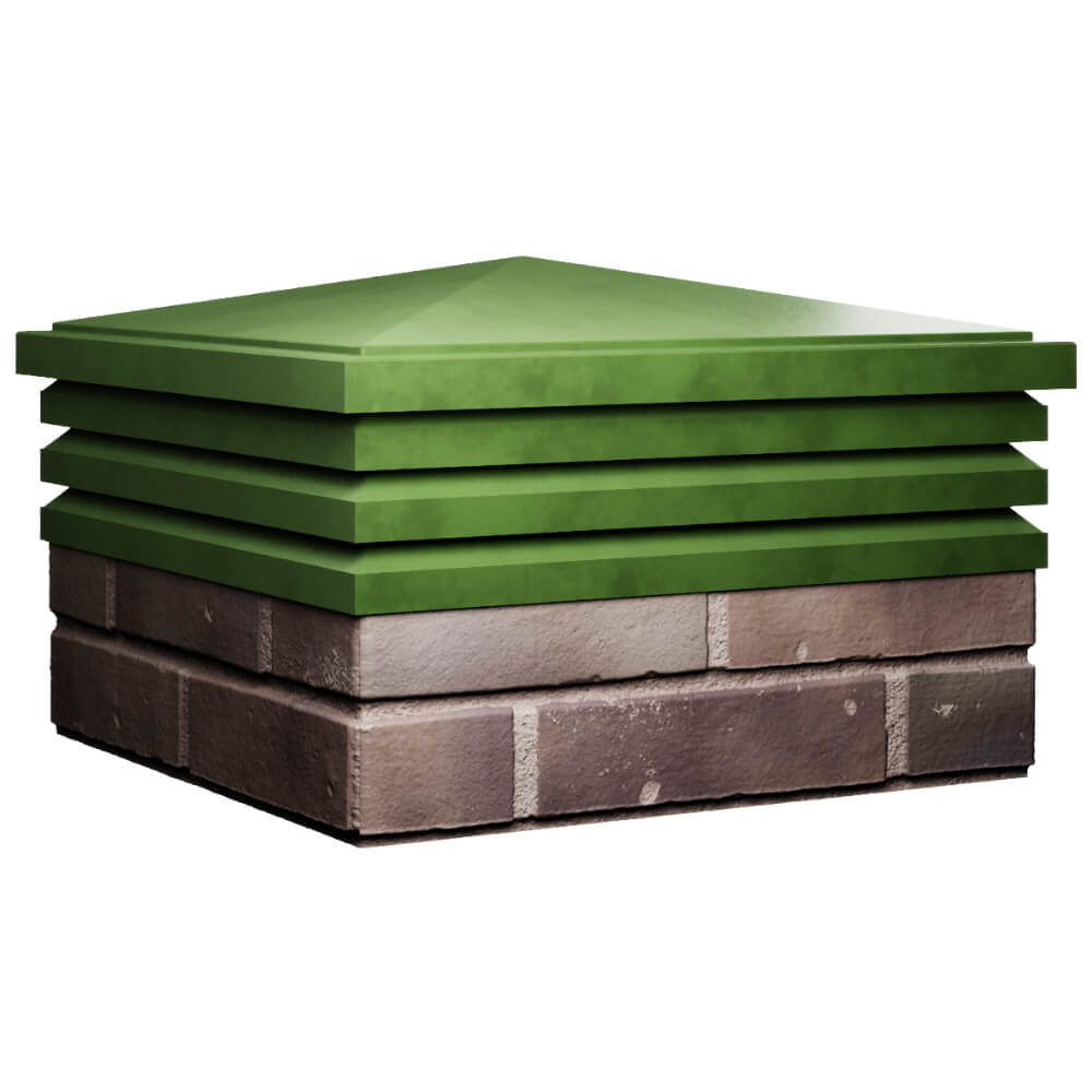 Колпак Zking Бона ХайТек Зеленый на столб 2х2 кирпича (513х513мм) в Борисоглебске фото