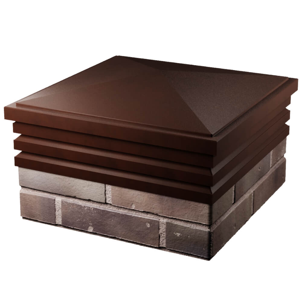 Колпак Zking Бона ХайТек Коричневый на столб 2х2 кирпича (513х513мм) в Борисоглебске фото