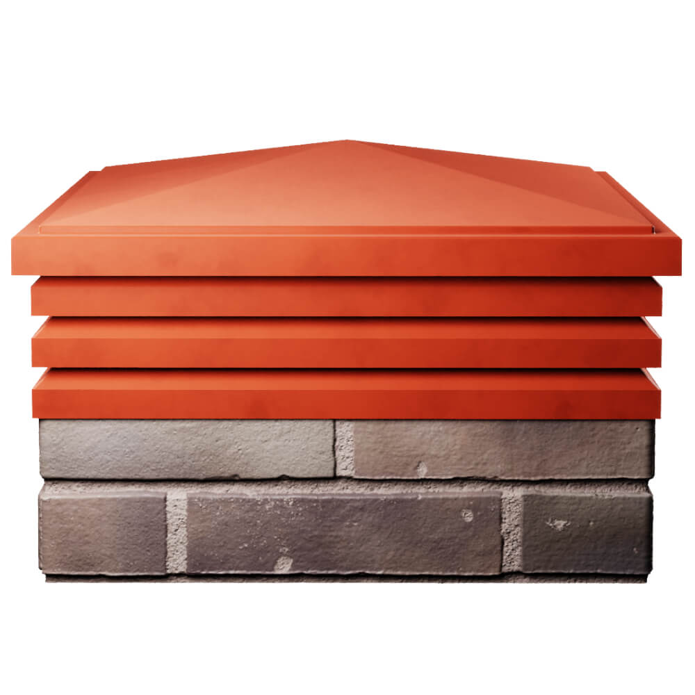 Колпак Zking Бона ХайТек Красный на столб 2х2 кирпича (513х513мм) Борисоглебск фото