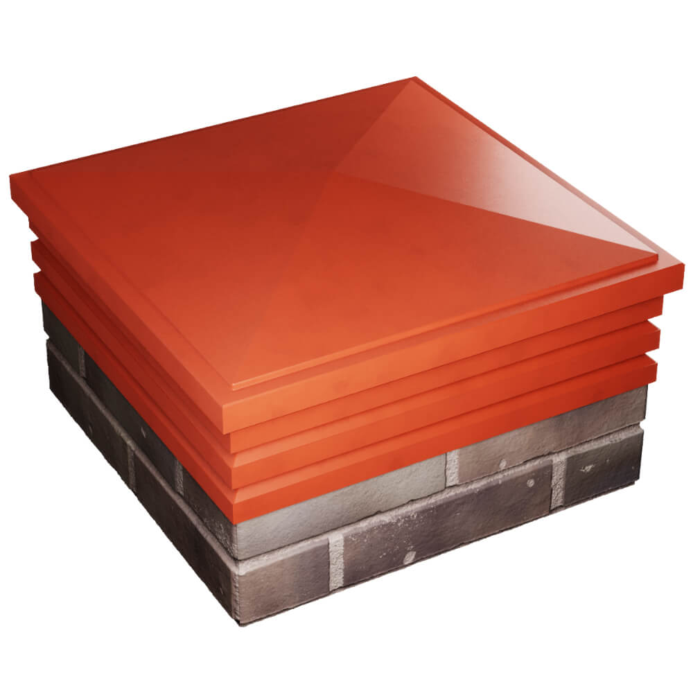 Колпак Zking Бона ХайТек Красный на столб 2х2 кирпича (513х513мм) в Борисоглебске фото