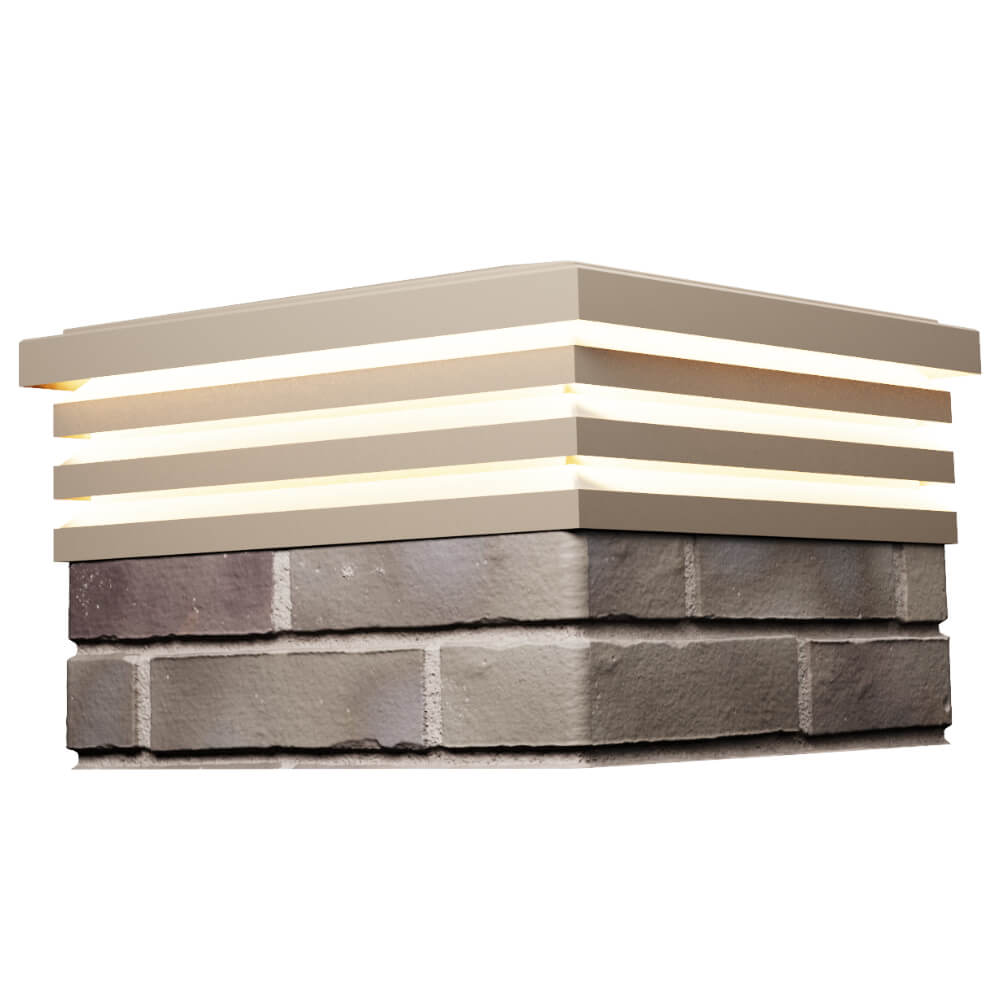 Колпак Zking Бона ХайТек Бежевый на столб 1.5х1.5 кирпича (385х385мм) с подсветкой в Борисоглебске фото