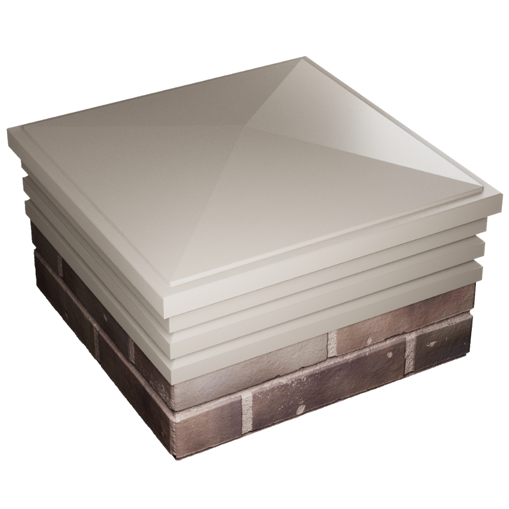 Колпак Zking Бона ХайТек Бежевый на столб 2х2 кирпича (513х513мм) в Борисоглебске фото